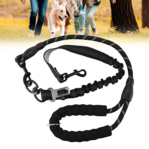 SWZA Laufleine für Hunde, multifunktional, elastische Polsterung, explosionsgeschützt, Heimtierbedarf, Laufleine für das Lauftraining großer Hunde (Black) von SWZA