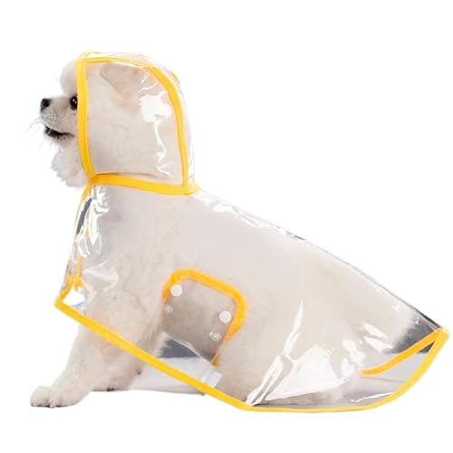 Crystalli Transparente wasserdichte Regenjacke Für Hunde - DryPaw (Gelb,L) von SWZEC