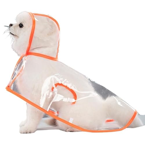 Crystalli Transparente wasserdichte Regenjacke Für Hunde - DryPaw (Orange,L) von SWZEC