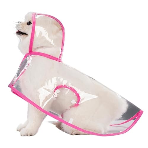 Crystalli Transparente wasserdichte Regenjacke Für Hunde - DryPaw (Rosa,L) von SWZEC