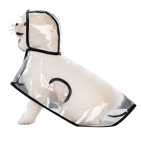 Crystalli Transparente wasserdichte Regenjacke Für Hunde - DryPaw (Schwarz,M) von SWZEC