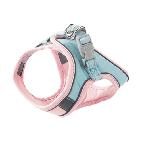 SWZEC Gepolstertes Katzengeschirr inklusive Gratis Leine - Cloud Walker® von KleineKatze™ (L,Pink Blau) von SWZEC