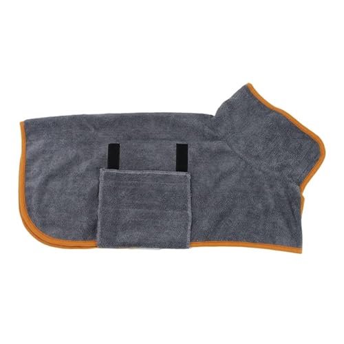 SWZEC Emmalove PETBATHROBE SAUG FÄHIGER Bademantel FÜR Tiere Wivaro Haustier Handtuch sehr saugfähig Bademantel für Hunde und Katzen (M,Grau-P6) von SWZEC