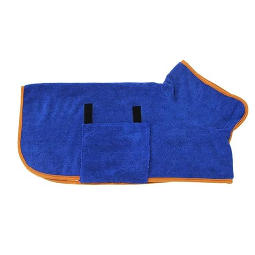 SWZEC Emmalove PETBATHROBE SAUG FÄHIGER Bademantel FÜR Tiere Wivaro Haustier Handtuch sehr saugfähig Bademantel für Hunde und Katzen (XS,Blau-P6) von SWZEC