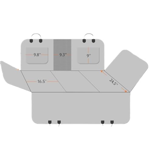SWZEC Bella-und-Balou Hunde Rücksitz Abdeckung Mit Hartem Boden (132 * 160cm,Schwarz) von SWZEC