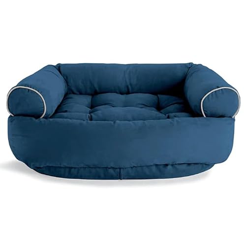 SWZEC Hundeliebling OrthoDog® - Beruhigendes Hundesofa mit weicher Polsterung (105x65cm,MARINEBLAU) von SWZEC