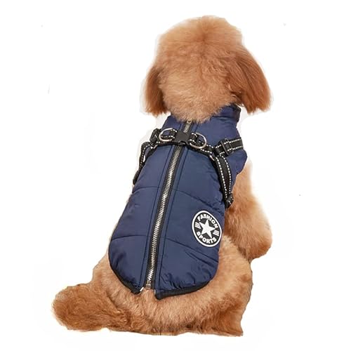 SWZEC Hundeliebling Wasserdichter Fleece Wintermantel (M,Blau) von SWZEC