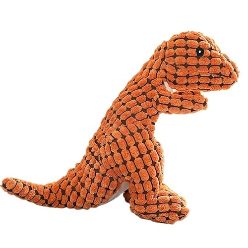 SWZEC Hundespielzeug Quietschend, Waschbares Kauspielzeug Hund Unzerstörbar, Robustes Kuscheltier für Welpen und kleine Hunde, Lustig Dog Toy Dino-Hundespielzeug Weihnachten (Orange) von SWZEC