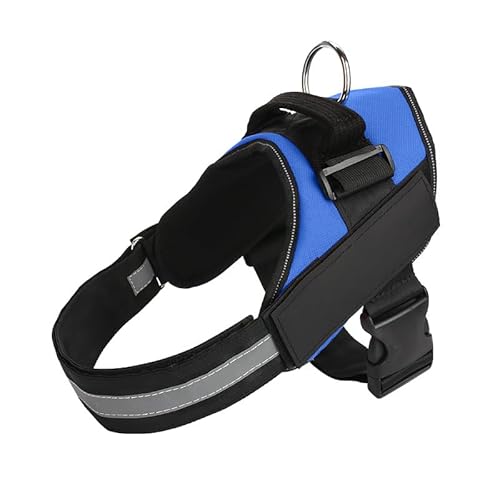 SWZEC Personalisiertes Anti-Zug Hundegeschirr Hundeliebling (L,Blau) von SWZEC