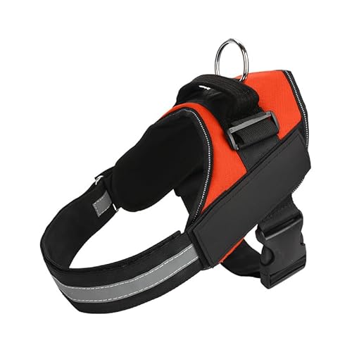 SWZEC Personalisiertes Anti-Zug Hundegeschirr Hundeliebling (L,Orange) von SWZEC