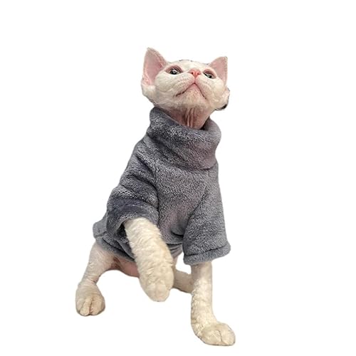 SWZEC Wahre Katzenliebe™ Fleece Pullover (L—(3.5—4KG),Grau) von SWZEC
