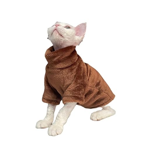 SWZEC Wahre Katzenliebe™ Fleece Pullover (L—(3.5—4KG),Hellbraun) von SWZEC