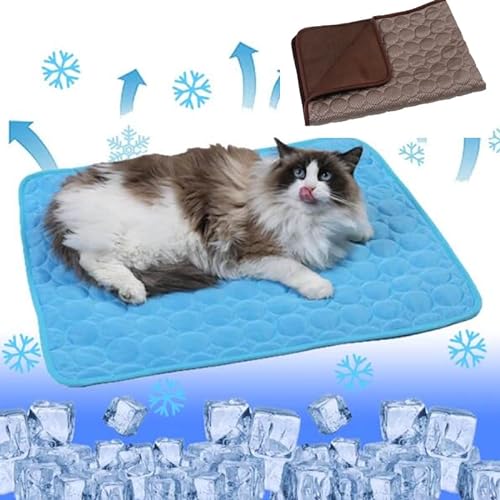 SWZEC hundeliebling pet cool v.3 Premium kühlmatte für Hunde,kühlmatte Katze,Cat Cool Premium Kühlmatte für Katzen (L 70X55,Braun) von SWZEC