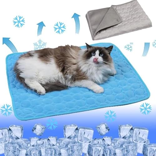 SWZEC hundeliebling pet cool v.3 Premium kühlmatte für Hunde,kühlmatte Katze,Cat Cool Premium Kühlmatte für Katzen (L 70X55,Grau) von SWZEC