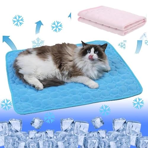 SWZEC hundeliebling pet cool v.3 Premium kühlmatte für Hunde,kühlmatte Katze,Cat Cool Premium Kühlmatte für Katzen (S 50X40,Pink) von SWZEC
