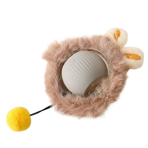 SWZEC zyveno- KittyTwirl™ | Interaktiver Spielball mit Schwanz für Katzen(1x Power-Ball,Plüsch-Grau) von SWZEC