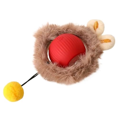 SWZEC zyveno- KittyTwirl™ | Interaktiver Spielball mit Schwanz für Katzen(2X Power-Ball,Plusch-Rot) von SWZEC