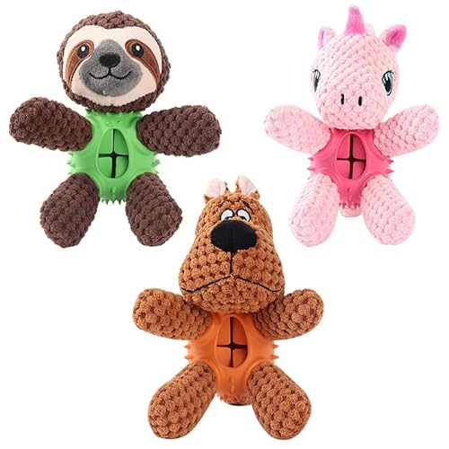 Tierbedarf-Plus 3in1 Hunde Kuscheltier Mit Integriertem Zahnreinigungsspielzeug Und Leckerliversteck (3-teiliges Set) von SWZEC