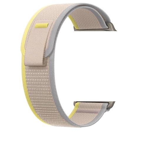 Wolfprotect WolfBand Trail Nylon Loop - Silver Series (Gelb mit Beige,38/40/41MM) von SWZEC