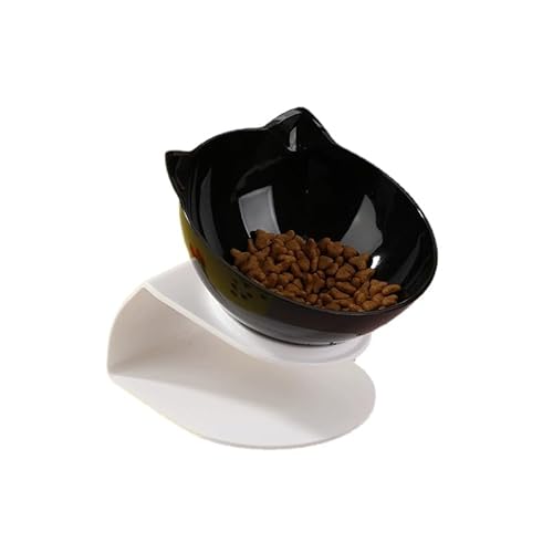 SWZEC wahre katzenliebe PurrBowl™ - erhöhter Anti-Erbrechen Fressnapf (1PCS,Schwarz) von SWZEC