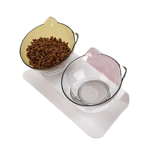 SWZEC wahre katzenliebe PurrBowl™ - erhöhter Anti-Erbrechen Fressnapf (2PCS,transparent) von SWZEC