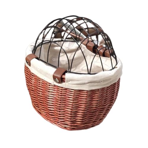 Bicycles Rattan Storage Basket Woven Storage Basket Adults Bike Woven Storage Basket With Lid Woven Bike Pet Basket von SXRQ