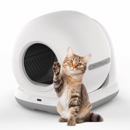 SYBILPET Smart Cat Katzentoilette, selbstreinigend, geruchshemmend, maximale Kapazität 72 l, mit App-Überwachung von SYBILPET