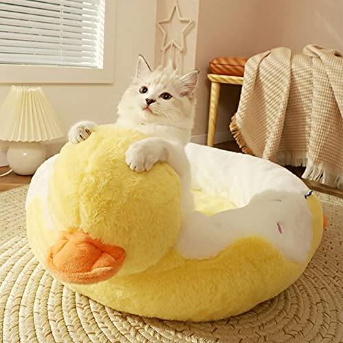 55x55x15cm Selbsterhitzende Ente Form High Elastic Foam Haustier Katze Bett Sofa für Katzen und Welpen, gelb + weiß von SYCARPET
