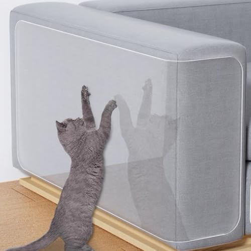 SYCCLLYYDS Kratzschutz Sofa Katze Kratzfolie 30×300cm Wandschutzfolie Selbstklebende KlebefolieTransparent Kratzschutz Wand und Tür Anti Kratz Folie Für Katzen von SYCCLLYYDS