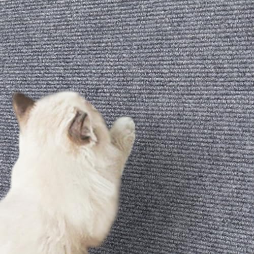 SYCCLLYYDS Selbstklebend Kratzteppich Katze Wand 30×100cm Grau Selbstklebend Kratzmatte Sofa Katze,Kratzbretter Katze Wand,Katzen Kratzwand,Katzenkratzbretters DIY Climbing Cat Scratcher von SYCCLLYYDS