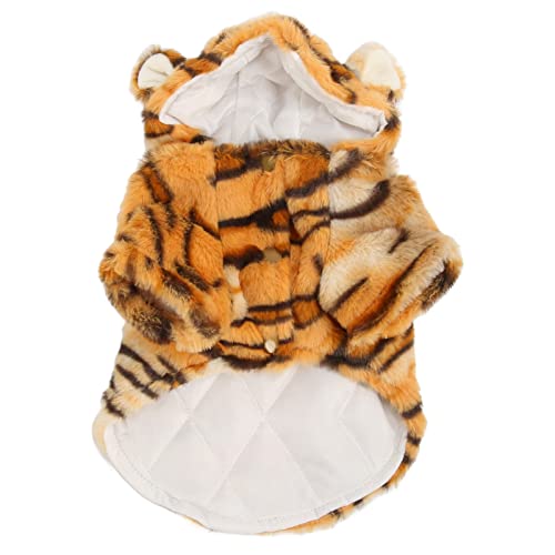 Haustier Tiger Kostüme für Halloween Weihnachten, Herbst Winter Warme Haustierkleidung, Halloween Hundehodie Mantelkleidung für Kleine Hunde Im Innenbereich Im Freien Im Freien (M) von SYH&AQYE