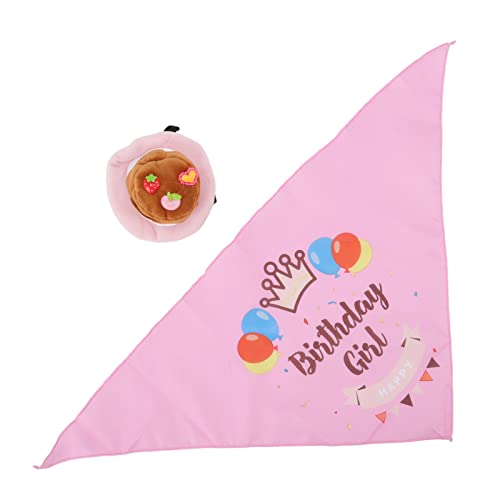 Hunde Geburtstag Bandana Party Vorräte, lustige, quietschende Hunde Bandana Trianglular Lätzchen Schal, Hundegeburtstag Hut Accessoires und Dekoration für Doggy Large Dog (Pink) von SYH&AQYE