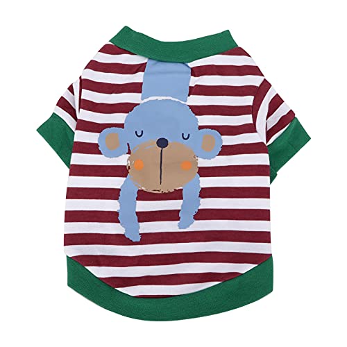 SYH&AQYE Pet Hoodies, Pets Suit Cartoon Thin Dogs Shirt Stripe Hoodies Herbst und Winter Haustierkleidung für kleine und mittelgroße Welpen, mittelgroße Hunde, Jungen und Mädchen(M-grün) von SYH&AQYE