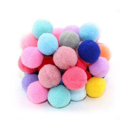 SYHSYC 100 Stück Katzenfilzbälle, Weiche Katzenbälle Pompons Weiche Spielbälle für Katzen & Kätzchen Interaktives Spielzeug in (3 cm Mehrfarbig) Flauschige Filzbälle Ungiftig & Waschbar von SYHSYC