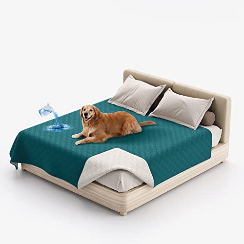 SYLC Hundedecke Wasserdicht, Hunde Decken Für Hund Hundematte Undurchlässig, rutschfest Sofaschutz Katze Waschbar Für Bett, Sofa, Auto, Outdoor (132 x 208 cm,Türkis) von SYLC