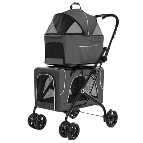 Hunde Kinderwagen Bequemer Und Einfacher Haustier-Kinderwagen, Hunde-Kinderwagen, Faltbar, Aus Leichtem Material, for Katzen Und Hunde Mittlerer Und Großer Größe Katzen Kinderwagen(G) von SYLGXH