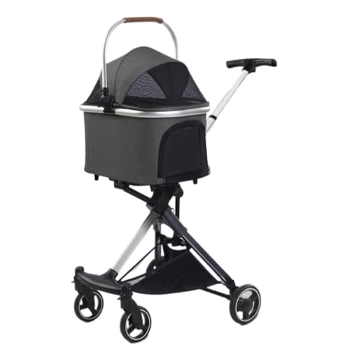 Hunde Kinderwagen Einziehbarer, luxuriöser, Faltbarer Hunde-Kinderwagen for kleine und mittelgroße Hunde. Haustier-Kinderwagen for Katzen und Hunde Katzen Kinderwagen(H) von SYLGXH