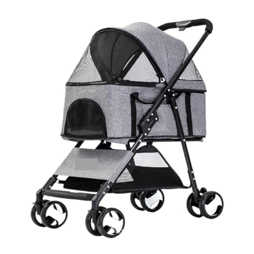 SYLGXH Hunde Kinderwagen Freistehender Kinderwagen for Haustiere, Teddy-Welpen-Kinderwagen, Kleiner Katzen-Kinderwagen, Faltbarer, Leichter Hunde-Kinderwagen Katzen Kinderwagen(G) von SYLGXH