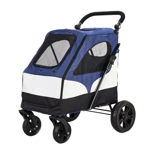 Hunde Kinderwagen Großer Haustier-Kinderwagen, großer Hunde-Kinderwagen, Aufbewahrung, zusammenklappbarer Kinderwagen, vierrädriger Haustier-Kinderwagen, Outdoor-Haustier-Kinderwagen Katzen Kinderwage von SYLGXH