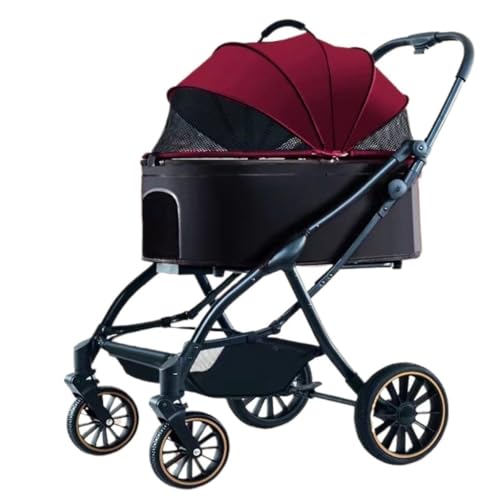 Hunde Kinderwagen Haustier-Kinderwagen, Hunde-Kinderwagen, Abnehmbar, Faltbar, Leichtes Material for Kleine Und Mittelgroße Hunde Und Katzen Katzen Kinderwagen(G) von SYLGXH