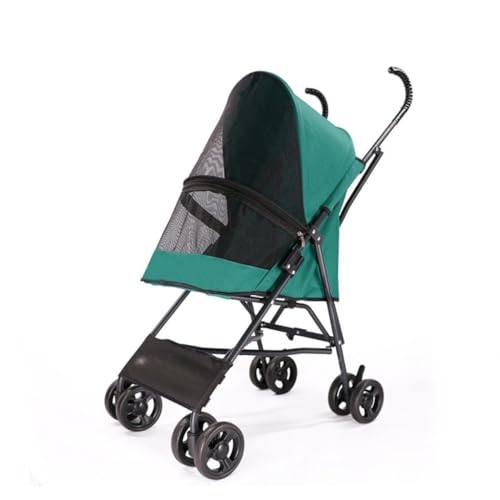 Hunde Kinderwagen Haustier-Kinderwagen, Hunde-Kinderwagen, abnehmbar, faltbar, leichtes Material for kleine und mittelgroße Hunde und Katzen Katzen Kinderwagen(Green) von SYLGXH