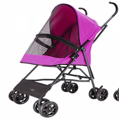 Hunde Kinderwagen Haustier-Kinderwagen, Hunde-Kinderwagen, abnehmbar, faltbar, leichtes Material for kleine und mittelgroße Hunde und Katzen Katzen Kinderwagen(Pink) von SYLGXH