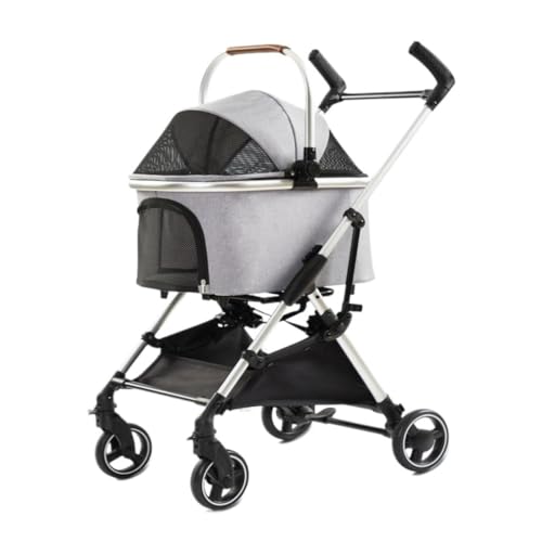 Hunde Kinderwagen Haustier-Kinderwagen, Leicht, Zusammenklappbar, Mit Tasche, Abnehmbar, for Katzen Und Hunde Im Freien, Tragbarer Kinderwagen, Hunde-Walking-Wagen Katzen Kinderwagen(G) von SYLGXH