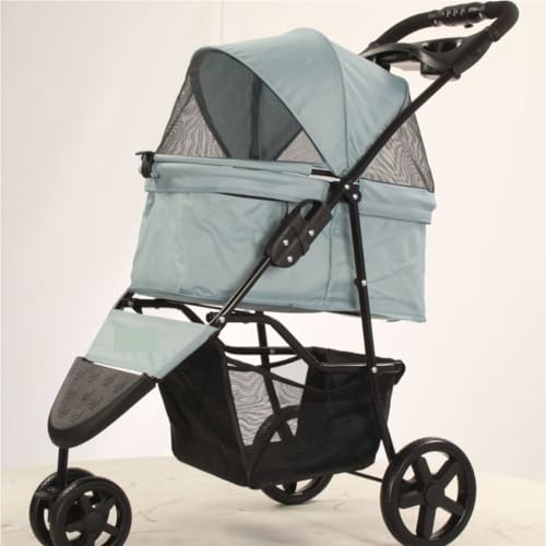 Hunde Kinderwagen Haustier-Kinderwagen, Leicht, Zusammenklappbar, for Hunde Und Katzen, Universeller Kinderwagen, Tragbarer Haustier-Kinderwagen for Den Außenbereich Katzen Kinderwagen von SYLGXH