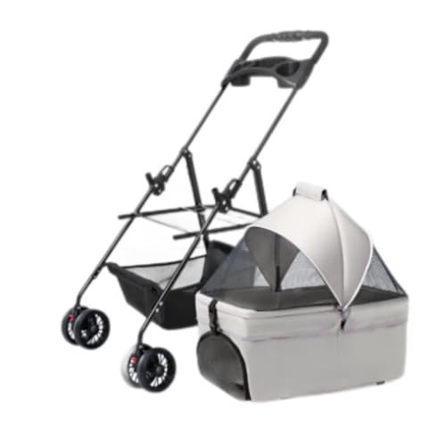 Hunde Kinderwagen Haustier-Kinderwagen, vierrädriger Haustier-Kinderwagen, zusammenklappbarer Haustier-Kinderwagen, leichter Haustier-Kinderwagen, Outdoor-Haustier-Kinderwagen Katzen Kinderwagen(G,S) von SYLGXH