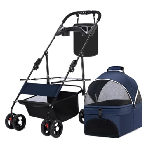 Hunde Kinderwagen Haustier-Kinderwagen for Kleine Und Mittelgroße Hunde, Leicht, Faltbar Und Abnehmbar, Damit Hunde Und Katzen Ausgehen Können Katzen Kinderwagen(O) von SYLGXH