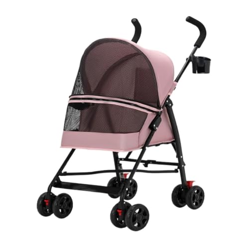 Hunde Kinderwagen Kinderwagen for Haustiere, Katzen Und Hunde, Kinderwagen for Hunde, Katzen, Teddy, Leicht, Faltbar, Kleiner Hund Beim Ausgehen Katzen Kinderwagen(Pink) von SYLGXH