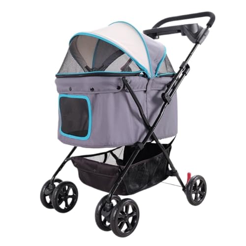 SYLGXH Hunde Kinderwagen Leichter Haustier-Kinderwagen, Heimtierbedarf, Reise-Kinderwagen for Hunde Und Katzen, Faltbarer Outdoor-Reise-Kinderwagen for Hunde Und Katzen Katzen Kinderwagen(G) von SYLGXH