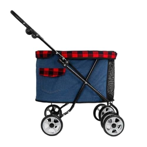 SYLGXH Hunde Kinderwagen Multifunktionaler Kinderwagen for Haustiere, Grenzüberschreitende Katze, Kleiner Tragbarer Kinderwagen, Haustierwagen, Teddy, Hund, Leichter Kinderwagen Katzen Kinderwagen(A) von SYLGXH