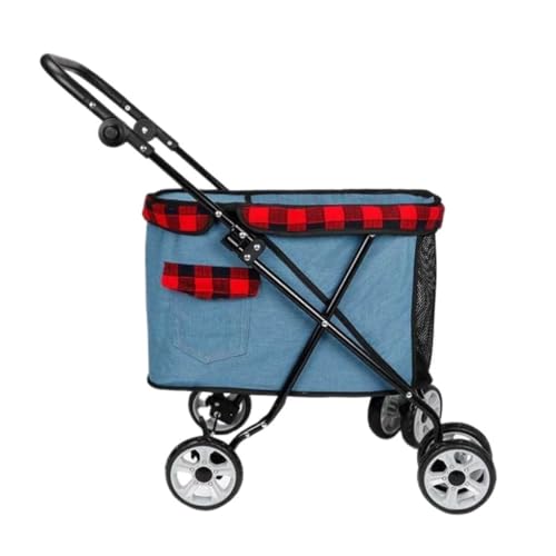 Hunde Kinderwagen Multifunktionaler Kinderwagen for Haustiere, Grenzüberschreitende Katze, Kleiner Tragbarer Kinderwagen, Haustierwagen, Teddy, Hund, Leichter Kinderwagen Katzen Kinderwagen(B) von SYLGXH